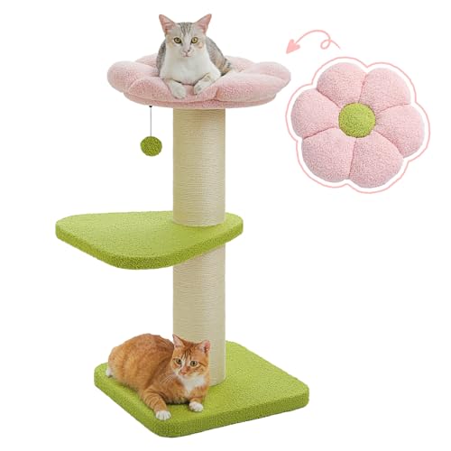 PAWZ Road Kratzbaum 91 cm – Extra großer Katzenturm für große Katzen, mit 14 cm Dicker Kratzsäule, abnehmbarem Blumenbett & niedlichem Design, ideal für Wohnungskatzen – Rosa PAWZ Road Kratzbaum 91 cm – Extra großer Katzenturm für große Katzen, mit 14 cm Dicker Kratzsäule, abnehmbarem Blumenbett & niedlichem Design, ideal für Wohnungskatzen – Rosa von PAWZ Road