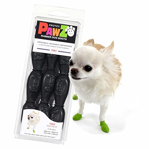 PAWZ PAWB-Tiny Hundestiefel, schwarz, Sehr klein von PAWZ