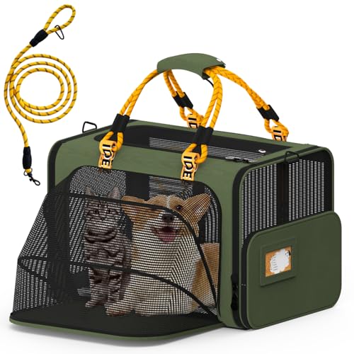 PAWZIDEA Extra große Katzentragetasche, Grün von PAWZIDEA
