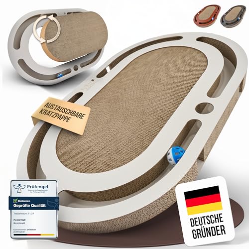 PAWZONE Kratzbrett - beidseitig nutzbar + Pappe austauschbar - inkl. Katzenspielzeug - hochwertige XXL Kratzpappe in stabilem MDF - Kratzmatte - Katzenzubehör - Kratzmöbel Katze - Cat Scratcher PAWZONE Kratzbrett - beidseitig nutzbar + Pappe austauschbar - inkl. Katzenspielzeug - hochwertige XXL Kratzpappe in stabilem MDF - Kratzmatte - Katzenzubehör - Kratzmöbel Katze - Cat Scratcher von PAWZONE