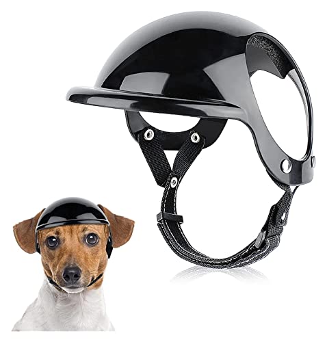 Interessanter Haustierhut, Hundebrille und Helm, Sport-Haustierhut mit Sonnenbrille, verstellbar, winddicht, schneefest, Augenbekleidung, Hundehut, Katzen- und Hundebekleidung (Farbe: Helm) von PAXTOR