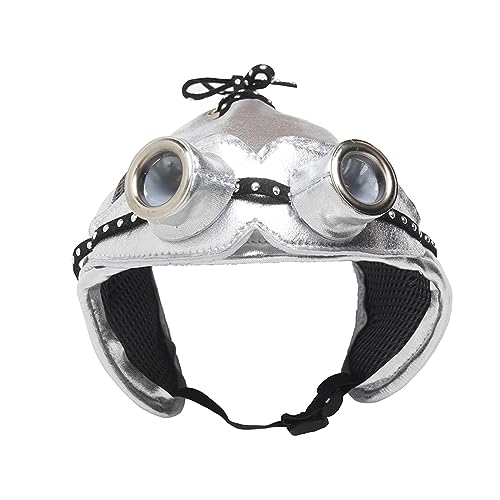 Interessanter Haustierhut, Retro-Hundehut, Haustierkostüm, Cosplay, niedliche Hüte, Chihuahua, Französische Bulldogge, Geburtstagshund, Katzenhut, Katzen- und Hundebekleidung (Farbe: Silber) von PAXTOR