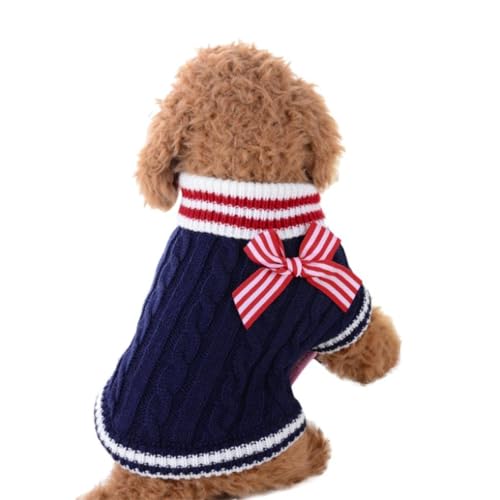Haustierpullover, Winterpullover, klassischer Strick, Rollkragen, Strick, Katzenkleidung, Größe S, gestreift, Strampler, Pullover, Sweatshirt, weiches Oberteil, Welpe von PBFELY