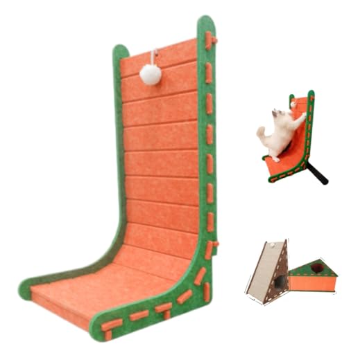 Mellowkin Katzenkratzbaum Filz, Mellowkin Katzenkratzbaum aus Filz für Hauskatzen mit Plüschballspielzeug, dreieckiges vertikales Kratzbrett mit Bett, verschleißfest, fusselfrei Mellowkin Katzenkratzbaum Filz, Mellowkin Katzenkratzbaum aus Filz für Hauskatzen mit Plüschballspielzeug, dreieckiges vertikales Kratzbrett mit Bett, verschleißfest, fusselfrei von PBTUJSEM