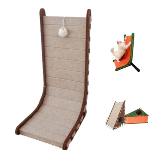 Mellowkin Katzenkratzbaum Filz, Mellowkin Katzenkratzbaum aus Filz für Hauskatzen mit Plüschballspielzeug, dreieckiges vertikales Kratzbrett mit Bett, verschleißfest, fusselfrei Mellowkin Katzenkratzbaum Filz, Mellowkin Katzenkratzbaum aus Filz für Hauskatzen mit Plüschballspielzeug, dreieckiges vertikales Kratzbrett mit Bett, verschleißfest, fusselfrei von PBTUJSEM