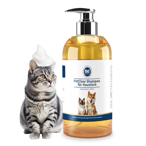 PCpetclear hundeshampoo, katzenshampoo，sanftes natürliches nach Haustieren duftendes Körperwaschmittel, angereichert mit Vitamin E für Katzen Hunde und Haustiere.500ml(500mlx1) von PCpetclear