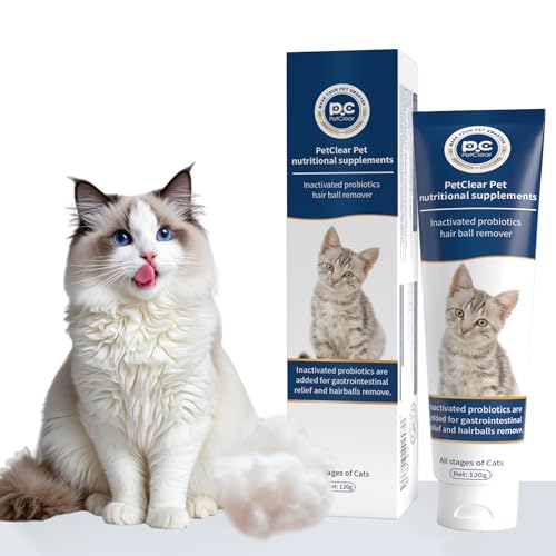 PCpetclear Lösung für Katzenhaarballen Reduziert den Haarausfall bei Katzen, nährt und pflegt das Fell Keine Futterlockstoffe.120g von PCpetclear