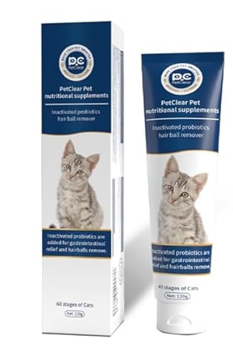 PCpetclear Lösung für Katzenhaarballen Reduziert den Haarausfall bei Katzen, nährt und pflegt das Fell Keine Futterlockstoffe.120g von PCpetclear