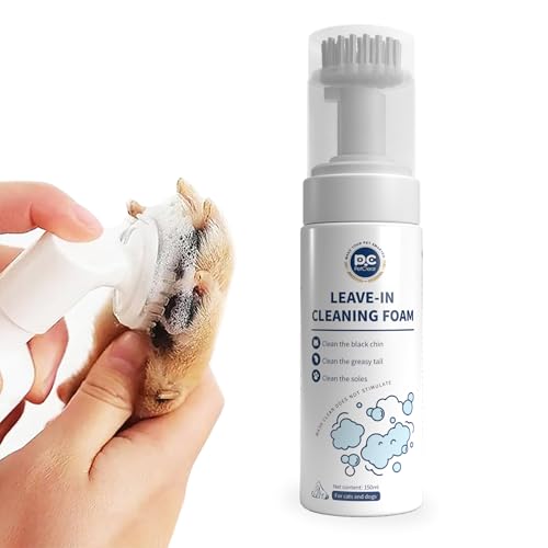 Pfotenreiniger, Haustier Fußreinigungsschaum Wasserloses Haustier Shampoo mit Silikonbürste für Hunde Katzen Füße Reinigung 150ml Pfotenreiniger, Haustier Fußreinigungsschaum Wasserloses Haustier Shampoo mit Silikonbürste für Hunde Katzen Füße Reinigung 150ml von PCpetclear
