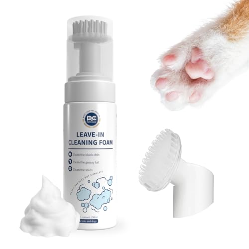 Pfotenreiniger für Hunde & Katzen, Haustier Fußreinigungsschaum Wasserloses Haustier Shampoo mit Silikonbürste für Hunde Katzen Füße Reinigung 150ml Pfotenreiniger für Hunde & Katzen, Haustier Fußreinigungsschaum Wasserloses Haustier Shampoo mit Silikonbürste für Hunde Katzen Füße Reinigung 150ml von PCpetclear