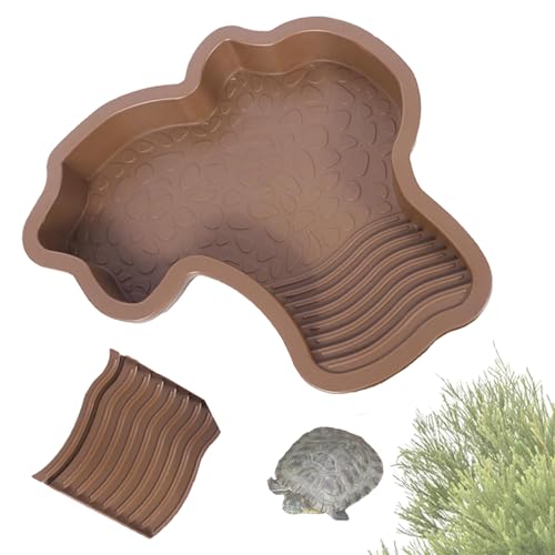 PDDBKTEI Reptilien-Wasserschale, Reptilien-Badebereich mit Rutschfester Rampe,Abnehmbar und Modular, 2-In-1 Funktion Als Futter und Wasserschale,Terrassen-Dekoelement PDDBKTEI Reptilien-Wasserschale, Reptilien-Badebereich mit Rutschfester Rampe,Abnehmbar und Modular, 2-In-1 Funktion Als Futter und Wasserschale,Terrassen-Dekoelement von PDDBKTEI