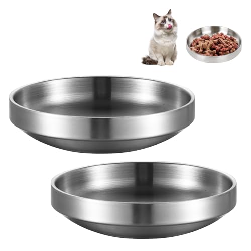 2 Stücke Katzennapf Flach Edelstahl,Futternapf Katze Edelstahl,Katzennäpfe Metall 304,Katzenfutternapf und Katzenwassernapf,Fressnapf Katze Sturzsicher,Leicht zu Reinigen 2 Stücke Katzennapf Flach Edelstahl,Futternapf Katze Edelstahl,Katzennäpfe Metall 304,Katzenfutternapf und Katzenwassernapf,Fressnapf Katze Sturzsicher,Leicht zu Reinigen von PEAKGEAR