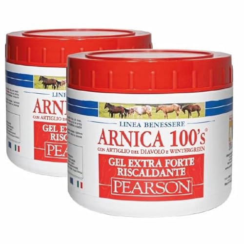 PEARSON Arnica 100'S Arnika für Pferde, Extrastarkes wärmendes Gel Arnika-Creme Starkes Gel mit Teufelskralle und Menthol. EntErmüdende und entspannende Salbe (2 x 500 ml) von PEARSON