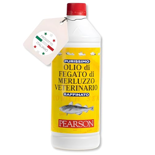 Pearson Reinstes Veterinärleberöl für Hunde, Katzen, Pferde und andere Tiere. Glänzendes und gesundes Fell, Quelle von Vitaminen und Omega3. (1000 ml) von PEARSON