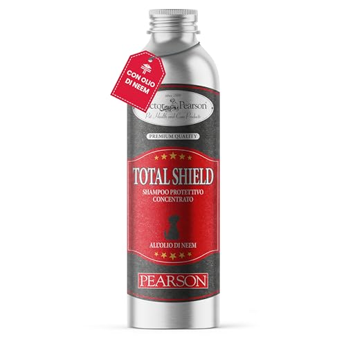 Pearson Total Shild Shampoo Konzentrat Niemöl für Hunde; natürliches Schutzschild mit Niemöl für Katzen und Hunde, Flasche 250 ml, hergestellt in Italien. Pearson Total Shild Shampoo Konzentrat Niemöl für Hunde; natürliches Schutzschild mit Niemöl für Katzen und Hunde, Flasche 250 ml, hergestellt in Italien. von PEARSON