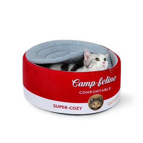 PECHVINO Katzenbett in Dosenform – Ramen Bowl Katzenbett mit Bezug | Niedliches geschlossenes Katzenbett mit ultraweichem Kissen, privates & gemütliches Design für Katzen & kleine Hunde PECHVINO Katzenbett in Dosenform – Ramen Bowl Katzenbett mit Bezug | Niedliches geschlossenes Katzenbett mit ultraweichem Kissen, privates & gemütliches Design für Katzen & kleine Hunde von PECHVINO