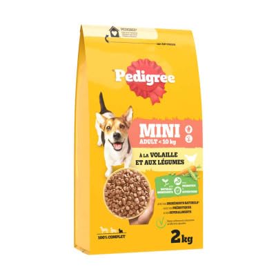 PEDIGREE Adult Mini Trockenfutter mit Geflügel, für kleine Hunde, Erwachsene, infundiert, 10 kg, 2 kg von PEDIGREE