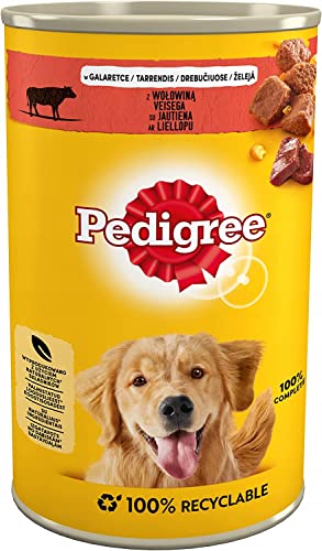 PEDIGREE Adult Nassfutter für Hunde mit Rindfleisch in Gelee 12 x 1200g von PEDIGREE