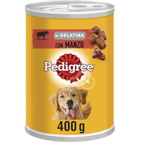 PEDIGREE Adult Nassfutter für Hunde mit Rindfleisch in Gelee Dose 400g x 12 von PEDIGREE