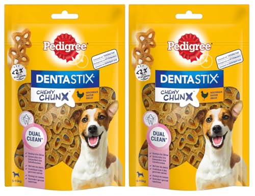 PEDIGREE DENTASTIX Chewy CHUNX, Huhn (2X 68g, Huhn, Mini/Hunde 5-15kg) von PEDIGREE