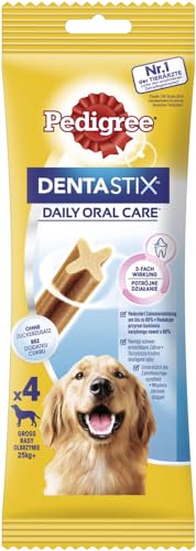 PEDIGREE DENTASTIX Daily Oral Care Hundeleckerlis Hundesnack für Grosse Hunde >25kg, 1 Packung, 4 Stück von PEDIGREE