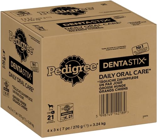 Pedigree DENTASTIX Daily Oral Care Karton Multipack Big Pack Gross 25kg+ 4 x 3x7 Stück, Zahnpflege, Hundesnack, Leckerli, Kaustange von PEDIGREE
