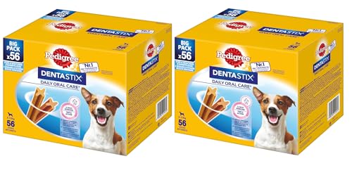 PEDIGREE DENTASTIX Daily Oral Care für Hunde 5-10kg 2X 8x7 Stück (112 Stück) Zahnpflege Snack Leckerli von PEDIGREE