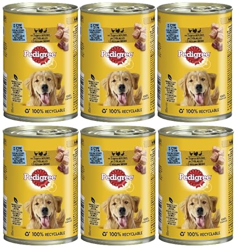 PEDIGREE Dose 3 Sorten - Verschiedene Geschmacksrichtungen (6x800g, 3 Sorten Geflügel in Pastete) von PEDIGREE