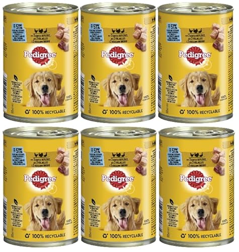 PEDIGREE Dose 3 Sorten - Verschiedene Geschmacksrichtungen (6x800g, 3 Sorten Geflügel in Pastete) von PEDIGREE