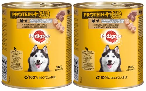 PEDIGREE Dose Protein+ in Pastete mit Truthahn und Huhn 2 x 800g von PEDIGREE