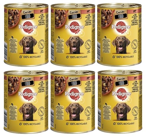 PEDIGREE Dose in Sauce - Verschiedene Geschmacksrichtungen (6x800g, Cuisine - Rind, Nudeln und Karotten) von PEDIGREE