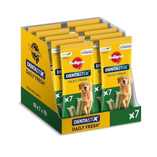 PEDIGREE Pack von Densex frisch für den täglichen Gebrauch für die Zahnreinigung und gegen den schlechten Atem großer Hunde (10 Packungen von 7UD) von PEDIGREE