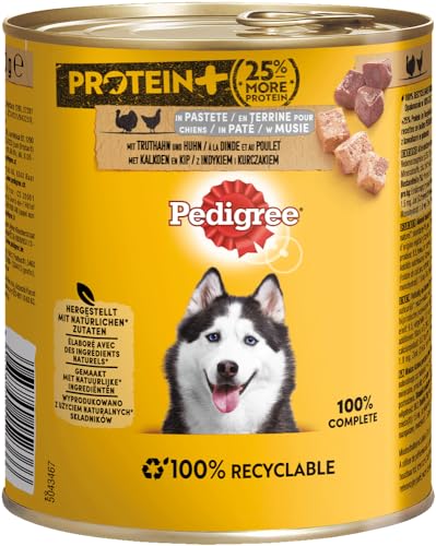 PEDIGREE Protein+ Dose Terrine mit Truthahn und Huhn für ausgewachsene Hunde, 800 g von PEDIGREE