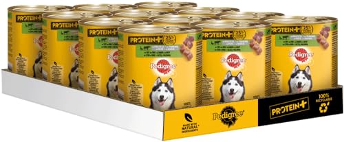 Pedigree Dose Protein+ in Pastete mit Ente und Rind 12 x 800g Hundefutter Nassfutter von PEDIGREE