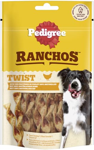 PEDIGREE RANCHOS Twists Hundesnacks Huhn, 6x60g - Kausnacks für Hunde, gesund und lecker von PEDIGREE