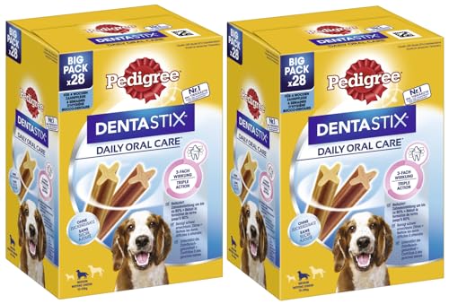 Pedigree DENTASTIX Daily Oral Care für mittelgrossse Hunde (10-25 kg) 2X 4x7 Stück von PEDIGREE