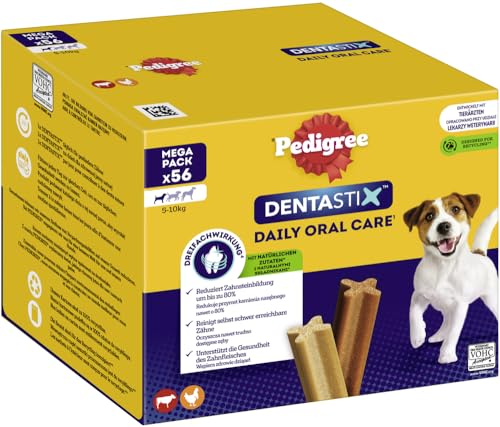 Pedigree DentaStix Daily Oral Care Zahnpflegesnack für kleine Hunde – Hundeleckerli mit Huhn- & Rindgeschmack für jeden Tag – 1 x 56 Stück von PEDIGREE