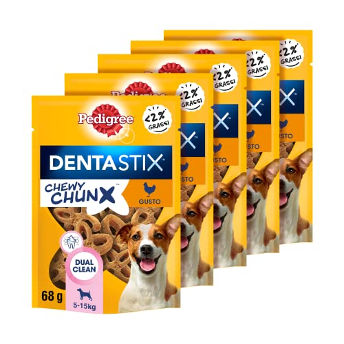 Pedigree Dentastix Chewy Chunx, Zahnsnack für kleine Hunde, 5 Beutel à 68 g von PEDIGREE