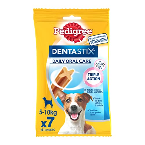 Pedigree Dentastix Daily Oral Care Kaustäbchen für kleine Hunde, für eine gute Mundhygiene, 10 Packungen mit 7 Stäbchen von PEDIGREE
