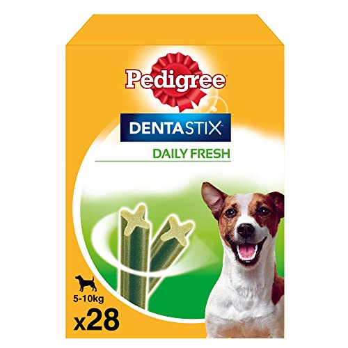 Pedigree Dentastix Fresh 112 Snacks für die Mundhygiene (Kleiner Hund 5-10 kg) 440 g 28 Stück – 4 Packungen à 28 (112 insgesamt) von PEDIGREE