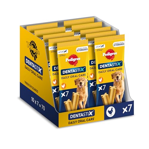 Pedigree Dentastix Mundhygiene für große Hunde, 10 Packungen à 7 Stück von PEDIGREE