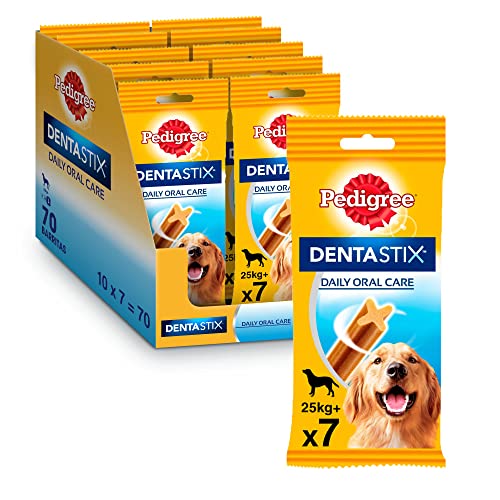 Pedigree Dentastix Mundhygiene für große Hunde, 10 Packungen à 7 Stück von PEDIGREE