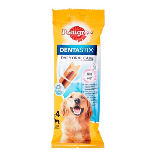 Pedigree Dentastix Snack für die Mundhygiene, großer Hund + 25 kg, 4 Stäbchen - 154 g von PEDIGREE