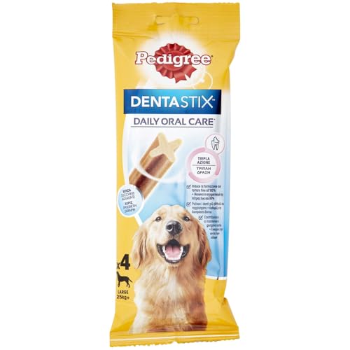 Pedigree Dentastix Snack für die Mundhygiene, großer Hund + 25 kg, 4 Stäbchen - 154 g von PEDIGREE