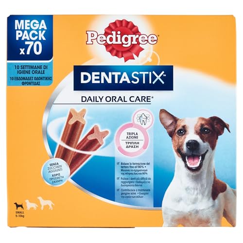 Pedigree Dentastix Snack für Mundhygiene, Kleiner Hund 5-10 kg, Packung mit 70 Stäbchen insgesamt von PEDIGREE