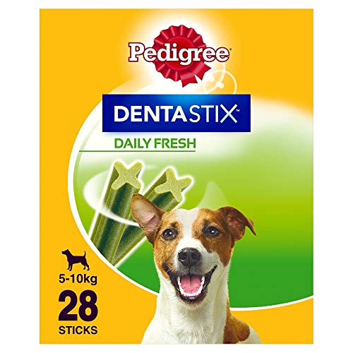 Pedigree Hundesnacks Hundeleckerli Dentastix Fresh für frischen Atem Mini Tägliche Zahnpflege für kleine Hunde <10kg, 28 Sticks (1 x 28 Sticks) von PEDIGREE