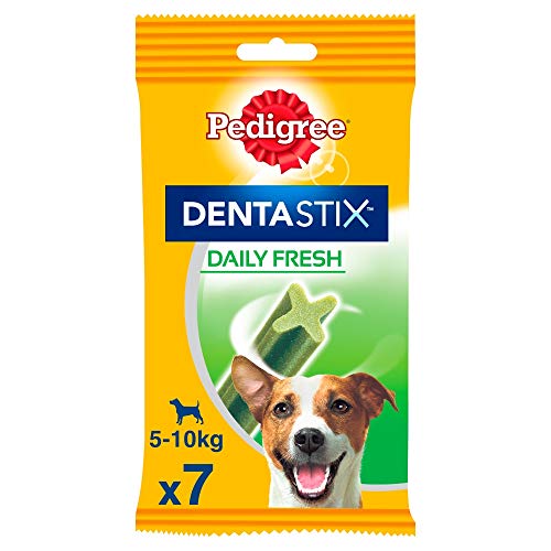 Pedigree Hundesnacks Hundeleckerli Dentastix Fresh für frischen Atem Mini Tägliche Zahnpflege für kleine Hunde <10kg, 70 Sticks (10 x 7 Sticks) von PEDIGREE