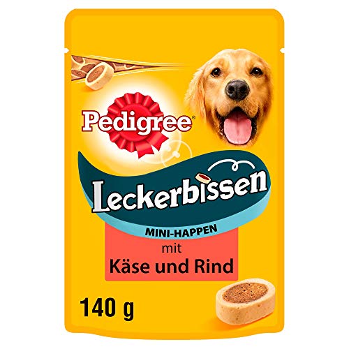 Pedigree Hundesnacks Hundeleckerli Leckerbissen Mini-Happen mit Käse und Rind, 6 Packungen (6 x 140g) von PEDIGREE