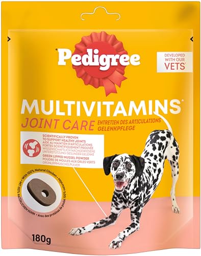 Pedigree Hundesnacks Multivitamins Gelenke - 30 weiche Hundeleckerlis, 180g - Supplements zur Unterstützung gesunder Gelenke, einfache Fütterung von PEDIGREE