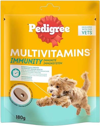 Pedigree Hundesnacks Multivitamins Immunsystem - 30 weiche Hundeleckerlis, 180g - Supplements zur Unterstützung des Immunsystems, einfache Fütterung von PEDIGREE